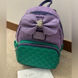 Little Mermaid Ariel Sequin Loungefly Mini Backpack